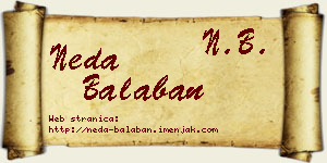 Neda Balaban vizit kartica